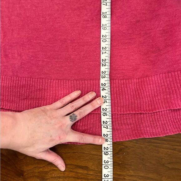 Eileen Fisher Hot Pink Linen Oversized medium Linen Tunic Style Sweater - Picture 3 of 12